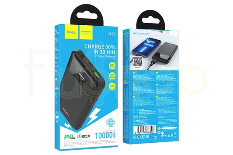 Оригинальный внешний аккумулятор (Power Bank) Hoco J102 Cool figure, PD20W+QC3.0, 10000mAh, черный